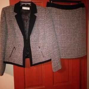 Two- Piece Suit, size 12, Grey & Black